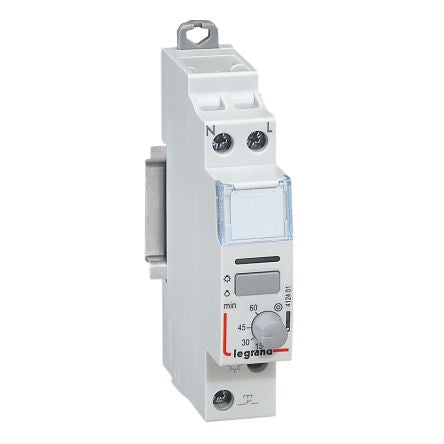 Legrand DIN Rail Mount Timer Relay, 250V ac, 1-Contact, 5 → 60min, SPST [412401]; 266-1371
