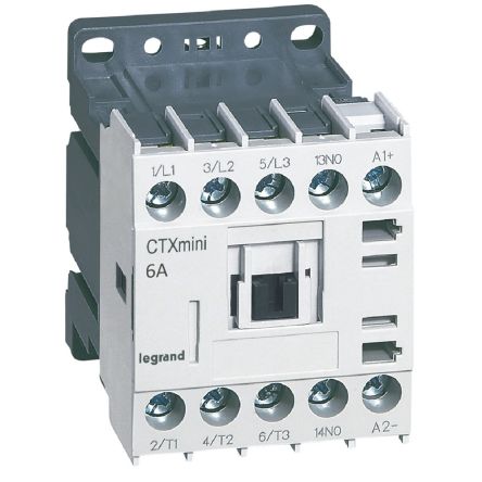 Legrand Contactor, 3-Pole, 6 A, 2.2 kW, 1NO [417001]; 266-1387