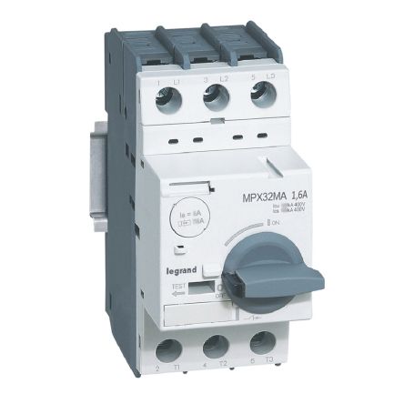 Legrand MPX Circuit Breaker, 3P, 1.6A, 220 → 690V AC, 100 kA Breaking Capacity [417345]; 266-1392