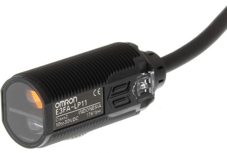 Omron Diffuse Photoelectric Sensor, Cylindrical Sensor, 100 mm Detection Range [E3FA-LP11-F2 2M]; 266-1496