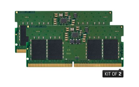 Kingston 16 GB DDR5 Laptop RAM, 4800MHz, SODIMM, 1.1V [KVR48S40BS6K2-16]; 266-1694
