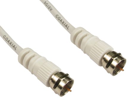 RS PRO Male F Type to Male F Type, 1m, F Connector Coaxial, Terminated75Ω [0]; 266-2173