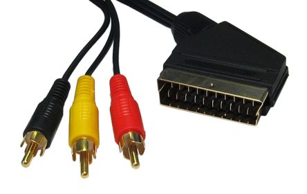 RS PRO SCART Cable, 1.5m Black [0]; 266-2184