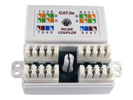 RS PRO 2-Port RJ45 Female Punch Down Coupler, Cat5e, UTP [0]; 266-2257