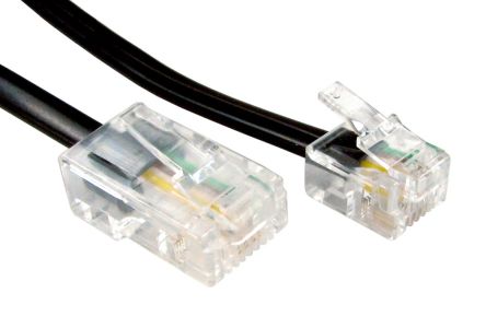 RS PRO Male RJ11 to Male RJ45 Telephone Cable, Black Sheath, 3m [0]; 266-2474