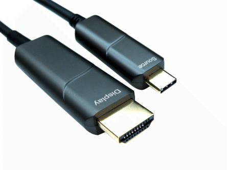 RS PRO USB 3.1, Male USB C to Male HDMI, 18Gbps, 20m [0]; 266-2512