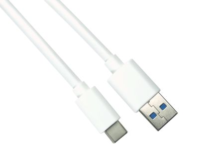 RS PRO USB 3.0, Male USB C to Male USB A, 5Gbps, 1m, 15W [0]; 266-2598