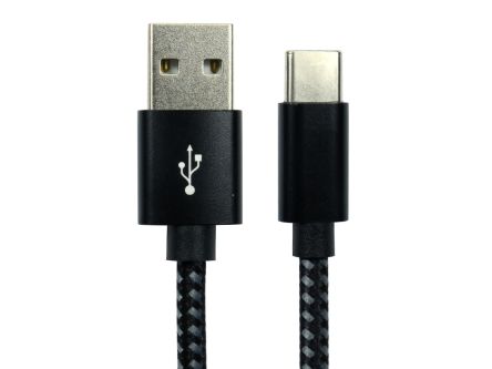 RS PRO USB 2.0, Male USB A to Male USB C, 480Mbps, 1.8m, 15W [0]; 266-2605