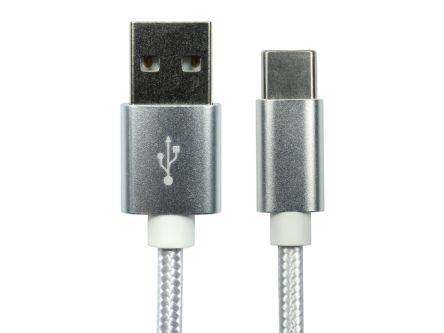 RS PRO USB 2.0, Male USB A to Male USB C, 480Mbps, 1m, 15W [0]; 266-2606