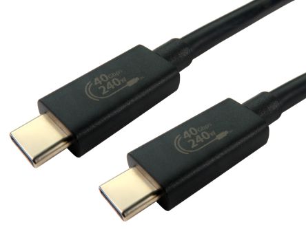 RS PRO USB 4.0, Male USB to Male USB, 40Gbps, 1m, 240W [0]; 266-2636