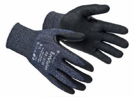 Tilsatec EnVision Black (Coating), Dark Blue (Liner) Yarn Cut Resistant Work Gloves, Size 9, Microfoam Coating [55-3725-09]; 266-2947