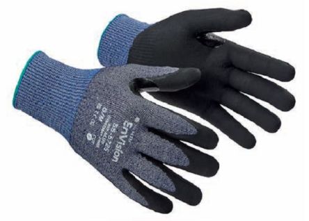 Tilsatec EnVision Black (Coating), Dark Blue (Liner) Yarn Cut Resistant Work Gloves, Size 10, Microfoam Coating [55-6725-10]; 266-2955