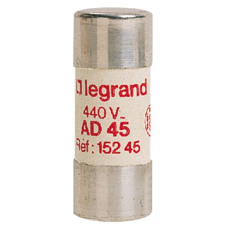 Legrand 45A Ceramic Cartridge Fuse, 22.2 x 58mm [0 152 45]; 266-3167