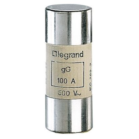 Legrand 100A Ceramic Cartridge Fuse, 22.2 x 58mm [0 153 96]; 266-3174