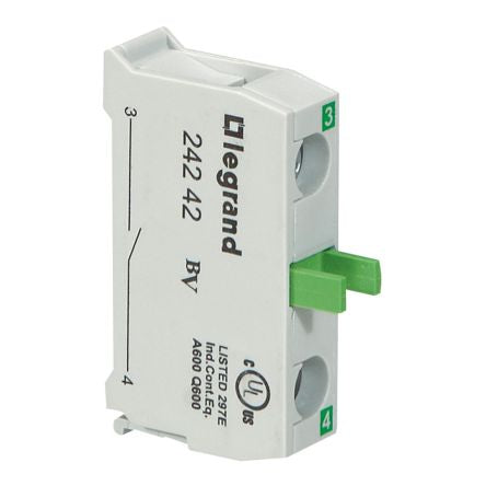Legrand ACS Series Contact Block for Use with Button Box, SPST [0 242 42]; 266-3216