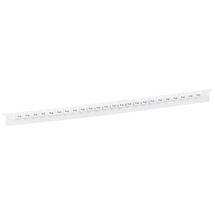 Legrand Cable Marker, Black on White, Pre-printed "2", 0.8 → 2.2mm Cable, for Closed-Ring Tracking System, [0 377 82]; 266-3331