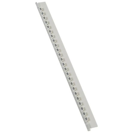 Legrand Cable Marker, Black on White, Pre-printed "8", 0.8 → 2.2mm Cable, for Closed-Ring Tracking System, [0 377 88]; 266-3337