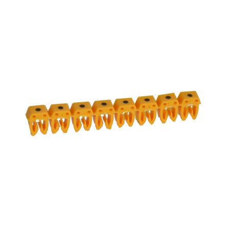 Legrand CAB 3 Clip On Cable Marker, Black on Yellow, Pre-printed "Dot Symbole", 1 → 2.3mm Cable, for Wiring and [0 381 41]; 266-3362