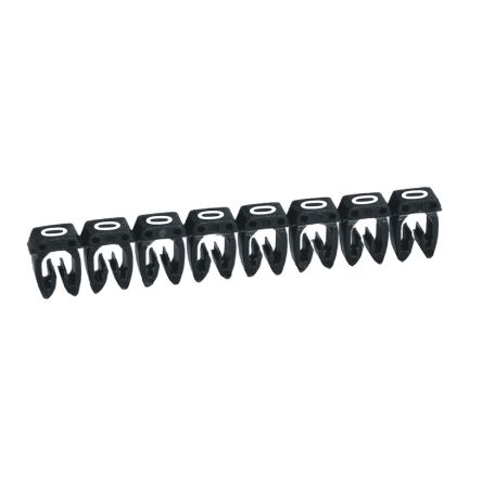 Legrand CAB3 Clip On Cable Marker, White on Black, 3.8 → 5mm Cable, for Marking of Wiring, Viking 3 Terminal [0 382 30]; 266-3364