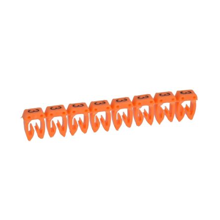 Legrand CAB3 Clip On Cable Marker, Black on Orange, Pre-printed "3", 3.8 → 5mm Cable, for Marking of Wiring, [0 382 33]; 266-3368
