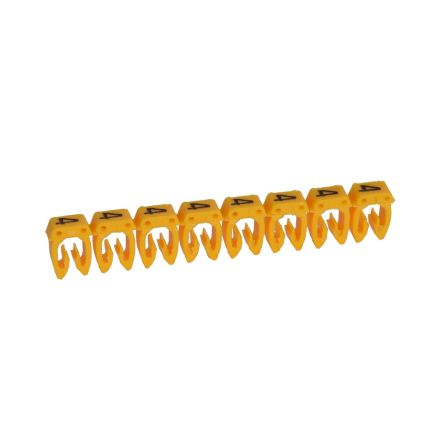 Legrand CAB3 Clip On Cable Marker, Black on Yellow, Pre-printed "4", 3.8 → 5mm Cable, for Marking of Wiring, [0 382 34]; 266-3369