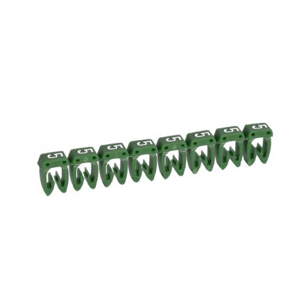Legrand CAB3 Clip On Cable Marker, White on Green, Pre-printed "5", 3.8 → 5mm Cable, for Marking of Wiring, [0 382 35]; 266-3370