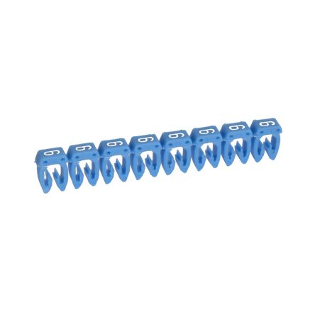Legrand CAB3 Clip On Cable Marker, White on Blue, Pre-printed "6", 3.8 → 5mm Cable, for Marking of Wiring, [0 382 36]; 266-3371