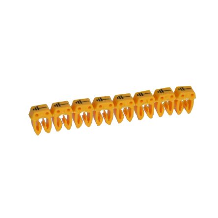 Legrand CAB 3 Clip On Cable Marker, Black on Yellow, Pre-printed "Earth Sign", 2.7 → 3.9mm Cable, for Wiring and [0 382 86]; 266-3378