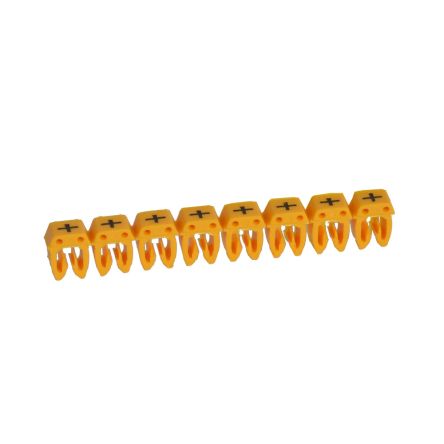 Legrand CAB 3 Clip On Cable Marker, Black on Yellow, Pre-printed "Plus Sign +", 3.8 → 5mm Cable, for Wiring and [0 382 92]; 266-3379