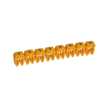 Legrand CAB3 Clip On Cable Marker, Black on Yellow, 3.8 → 5mm Cable, for Marking of Wiring, Viking 3 Terminal [0 382 93]; 266-3380