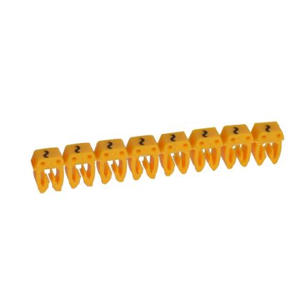 Legrand CAB3 Clip On Cable Marker, Black on Yellow, Pre-printed "∼", 3.8 → 5mm Cable, for Marking of Wiring, [0 382 94]; 266-3381