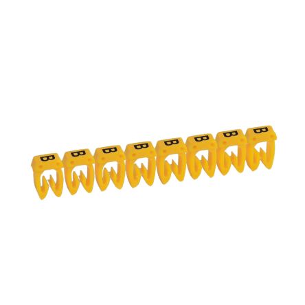 Legrand CAB3 Clip On Cable Marker, Black on Yellow, Pre-printed "B", 3.8 → 5mm Cable, for Marking of Wiring, [0 383 61]; 266-3384