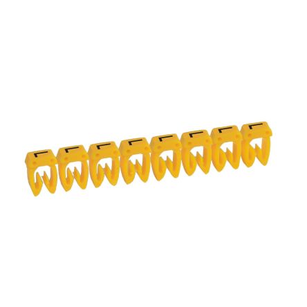 Legrand CAB3 Clip On Cable Marker, Black on Yellow, Pre-printed "L", 3.8 → 5mm Cable, for Marking of Wiring, [0 383 71]; 266-3391