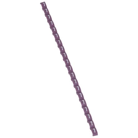 Legrand Clip On Cable Marker, White on Violet, Pre-printed "7", for Cable, 0 384 07 [0 384 07]; 266-3409