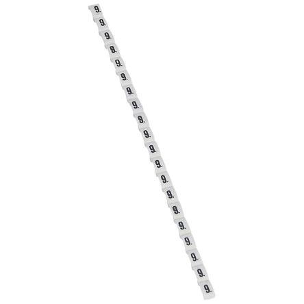 Legrand Clip On Cable Marker, Black on White, Pre-printed "9", for Cable, 0 384 09 [0 384 09]; 266-3411