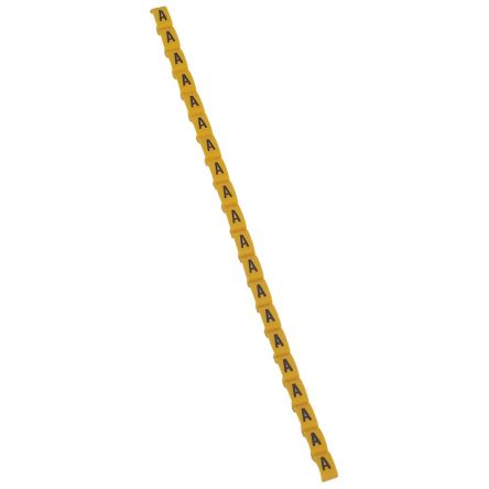 Legrand Clip On Cable Marker, Black on Yellow, Pre-printed "A", for Cable, 0 384 10 [0 384 10]; 266-3412