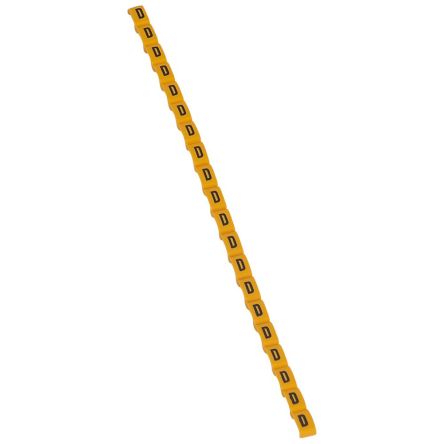 Legrand Clip On Cable Marker, Black on Yellow, Pre-printed "D", for Cable, 0 384 13 [0 384 13]; 266-3415