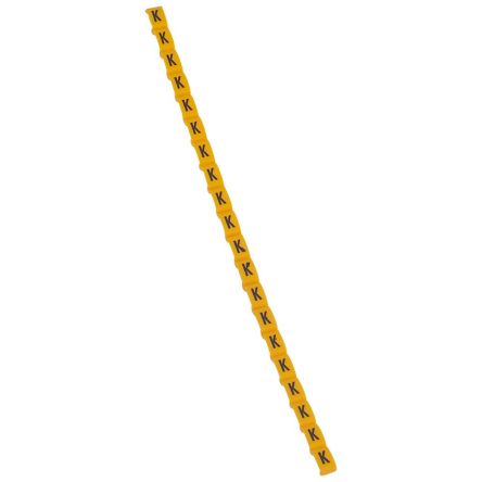 Legrand Clip On Cable Marker, Black on Yellow, Pre-printed "K", for Cable, 0 384 20 [0 384 20]; 266-3421