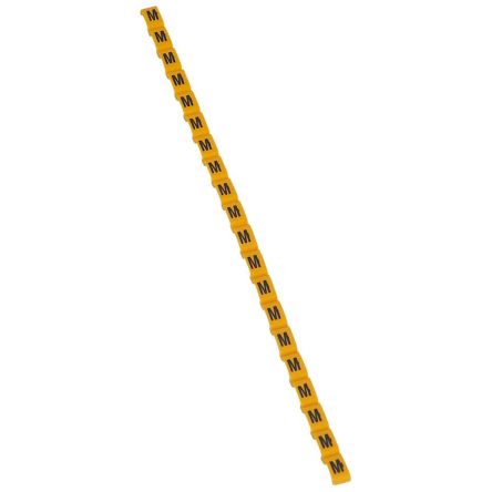 Legrand Clip On Cable Marker, Black on Yellow, Pre-printed "M", for Cable, 0 384 22 [0 384 22]; 266-3424