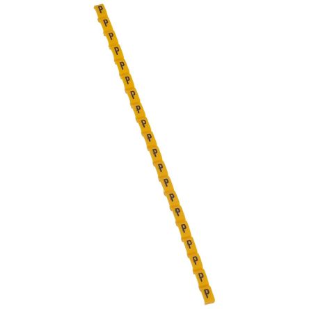 Legrand Clip On Cable Marker, Black on Yellow, Pre-printed "P", for Cable, 0 384 25 [0 384 25]; 266-3427