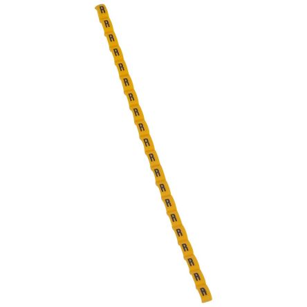 Legrand Clip On Cable Marker, Black on Yellow, Pre-printed "R", for Cable, 0 384 27 [0 384 27]; 266-3429
