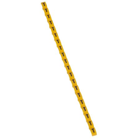 Legrand Clip On Cable Marker, Black on Yellow, Pre-printed "T", for Cable, 0 384 29 [0 384 29]; 266-3430