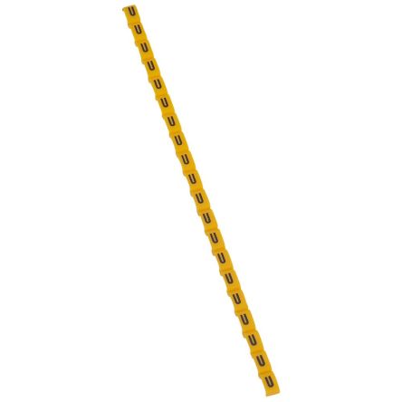 Legrand Clip On Cable Marker, Black on Yellow, Pre-printed "U", for Cable, 0 384 30 [0 384 30]; 266-3431
