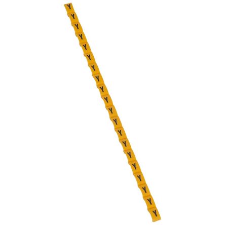 Legrand Clip On Cable Marker, Black on Yellow, Pre-printed "Y", for Cable, 0 384 34 [0 384 34]; 266-3434