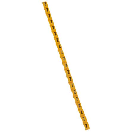 Legrand Clip On Cable Marker, Black on Yellow, Pre-printed "Z", for Cable, 0 384 35 [0 384 35]; 266-3435