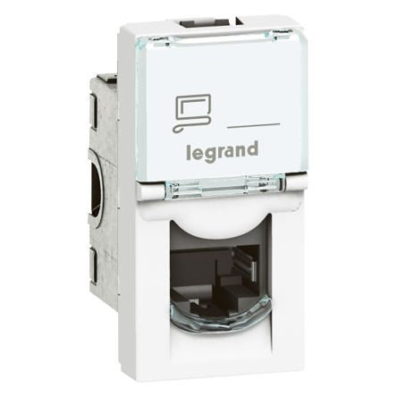 Legrand Mosaic Series RJ45 Socket, Flush Mount, Cat6a [0 765 73]; 266-3601