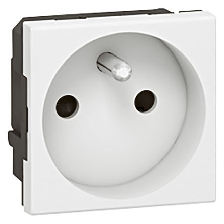 Legrand White 1 Gang Plug Socket, 2 Poles, 16A, Indoor Use [0 771 13]; 266-3607