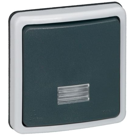 Legrand Grey Push Button Light Switch, 2 Way, Plexo [0 904 84]; 266-3645