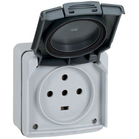 Legrand, Plexo IP55 Grey Surface Mount 3P + N + E Socket Socket, Rated At 20A, 400 V No [0 916 57]; 266-3652