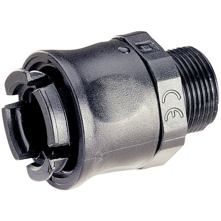 Legrand Straight Male, Conduit Fitting, M16, Black [666470]; 266-3743